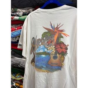 Hard Rock Cafe Honolulu White Graphic T-Shirt Mens XL Hawaii Guitar 6601